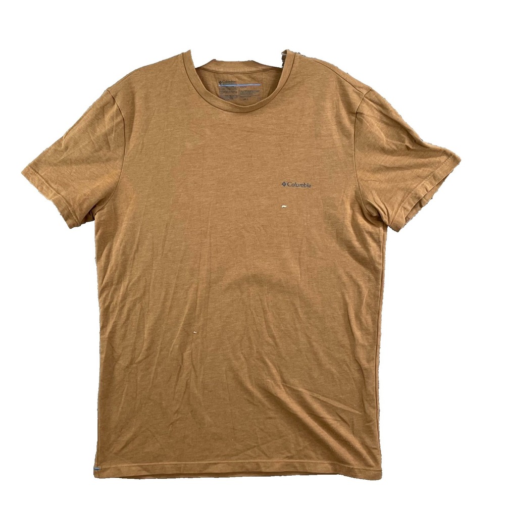 Columbia T-Shirt Mens Medium Brown Stretch Sportswear Academia Travel Workwear